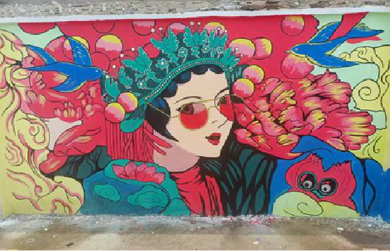  渑池墙体彩绘-网红墙