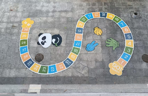  渑池地面游戏彩绘