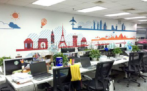 渑池教你设计办公室墙绘的方法。