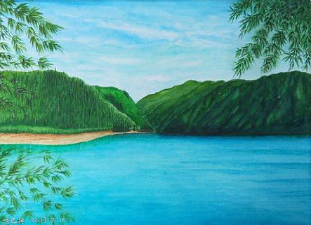 渑池在墙绘中,如何绘画绿水青山?