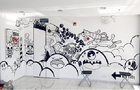 渑池手绘墙并非传统涂鸦。